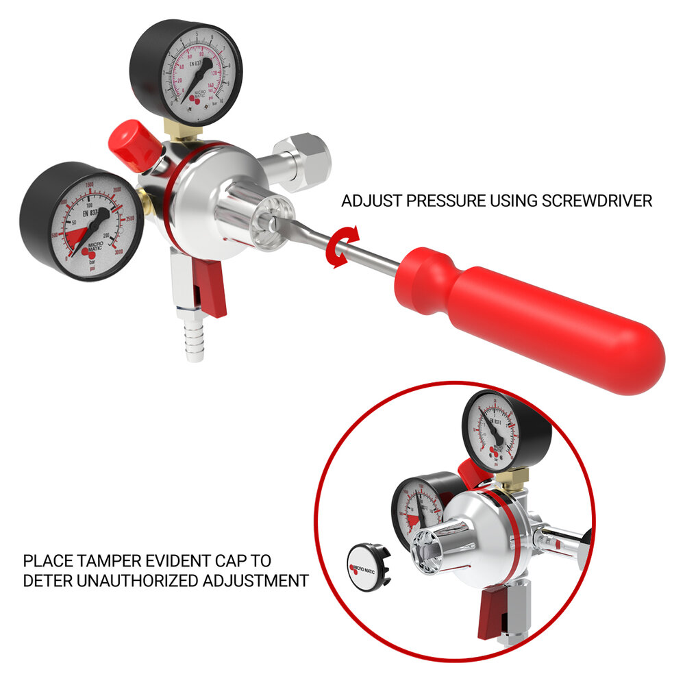 Premium Plus 4 Way Secondary CO2 Regulator - 4 Gauge